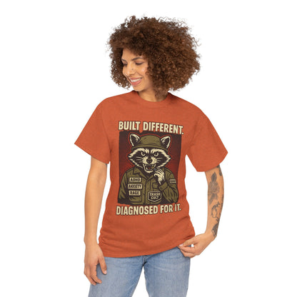Built Different Diagnosed For It Military Raccoon Shirt – Gildan 5000