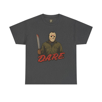 Jason Voorhees D.A.R.E. Parody Shirt – 1980s Horror Meme Tee | Gildan 5000 Slasher Graphic