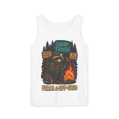 Camp Trash Raccoon Tank Top – Feral & Off-Grid Summer Shirt by Trash Cult