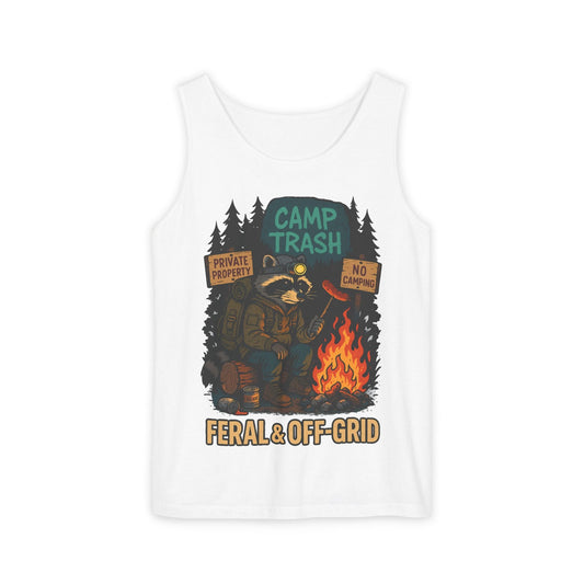 Camp Trash Raccoon Tank Top – Feral & Off-Grid Summer Shirt by Trash Cult