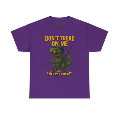 Don’t Tread On Me T-Rex T-Shirt – Liberty or Death Graphic | Trash Cult Supply Co. | Gildan 5000 Heavy Cotton