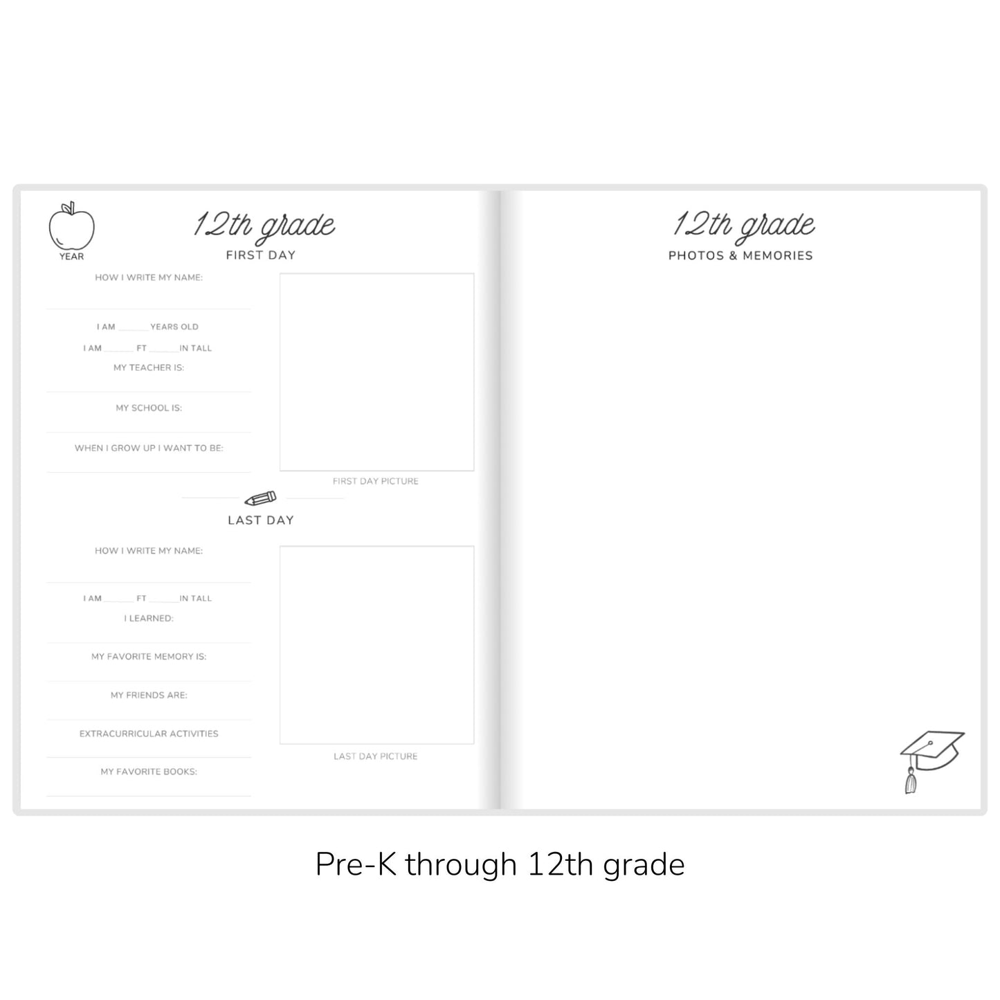 Blush Stripes School Memory Journal