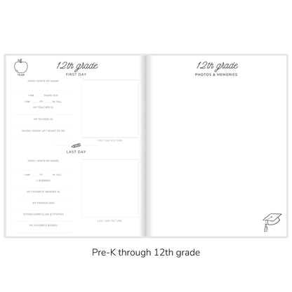 Timeless Gray Plaid School Memory Journal