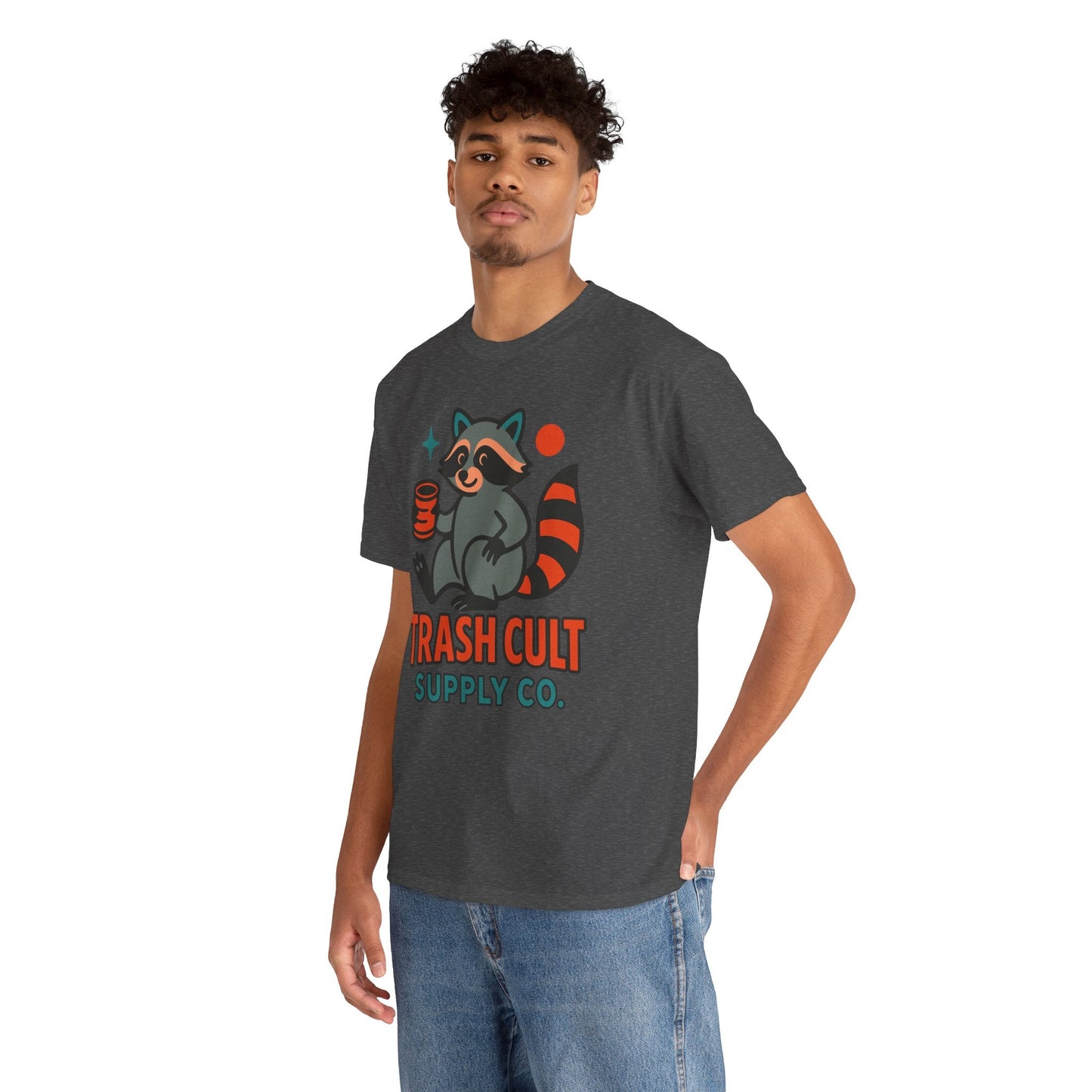 Trash Cult Supply Co. Unisex Heavy Cotton Tee, Eco-Friendly Tee, Gift for Raccoon Lovers, Cute Graphic T-Shirt, Trendy Streetwear, [...]