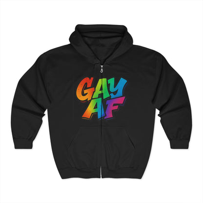 Gay Pride Full Zip Hoodie - Unisex Heavy Blend Sweatshirt, LGBTQ+ Fashion, Pride Month Apparel, Gift for LGBTQ Friends, Colorful Hoodie