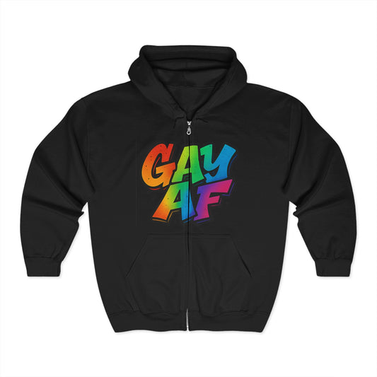 Gay Pride Full Zip Hoodie - Unisex Heavy Blend Sweatshirt, LGBTQ+ Fashion, Pride Month Apparel, Gift for LGBTQ Friends, Colorful Hoodie
