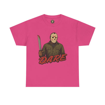 Jason Voorhees D.A.R.E. Parody Shirt – 1980s Horror Meme Tee | Gildan 5000 Slasher Graphic
