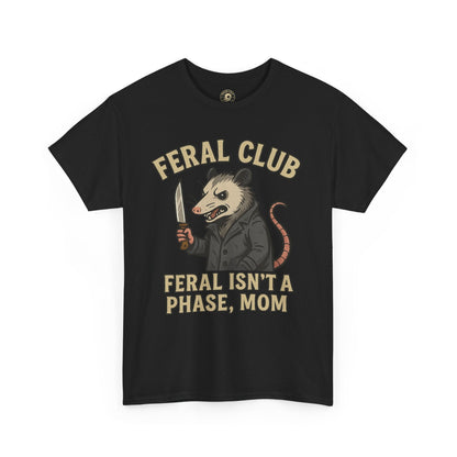 Feral Club Tee - Unisex Heavy Cotton Shirt, Funny Graphic T-Shirt, Gift for Mom, Casual Wear, Easygoing Lifestyle