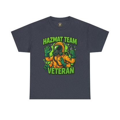 Hazmat Team Veteran T-Shirt – Neon New School Biohazard Graphic Tee | Gildan 5000 Sci-Fi Cotton Shirt