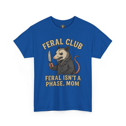 Feral Club Tee - Unisex Heavy Cotton Shirt, Funny Graphic T-Shirt, Gift for Mom, Casual Wear, Easygoing Lifestyle
