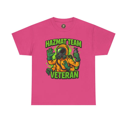 Hazmat Team Veteran T-Shirt – Neon New School Biohazard Graphic Tee | Gildan 5000 Sci-Fi Cotton Shirt
