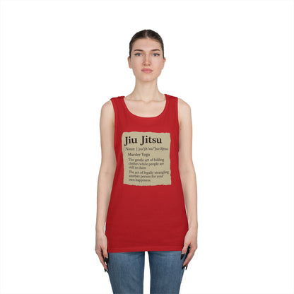 Jiu Jitsu Definition Tank Top | Unisex Heavy Cotton Tank | Martial Arts Apparel, Workout Gear, Fitness Gift, Summer Wear