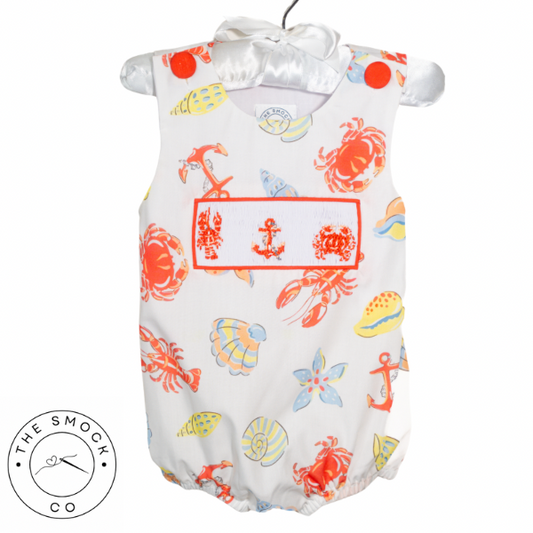 Nautical Beings Hand smocked Boy Bubble
