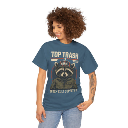 Feral Top Trash Raccoon Pilot Shirt – Trash Cult Supply Co. Parody Tee