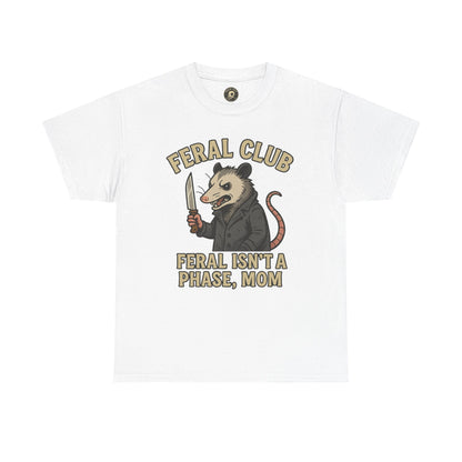 Feral Club Tee - Unisex Heavy Cotton Shirt, Funny Graphic T-Shirt, Gift for Mom, Casual Wear, Easygoing Lifestyle