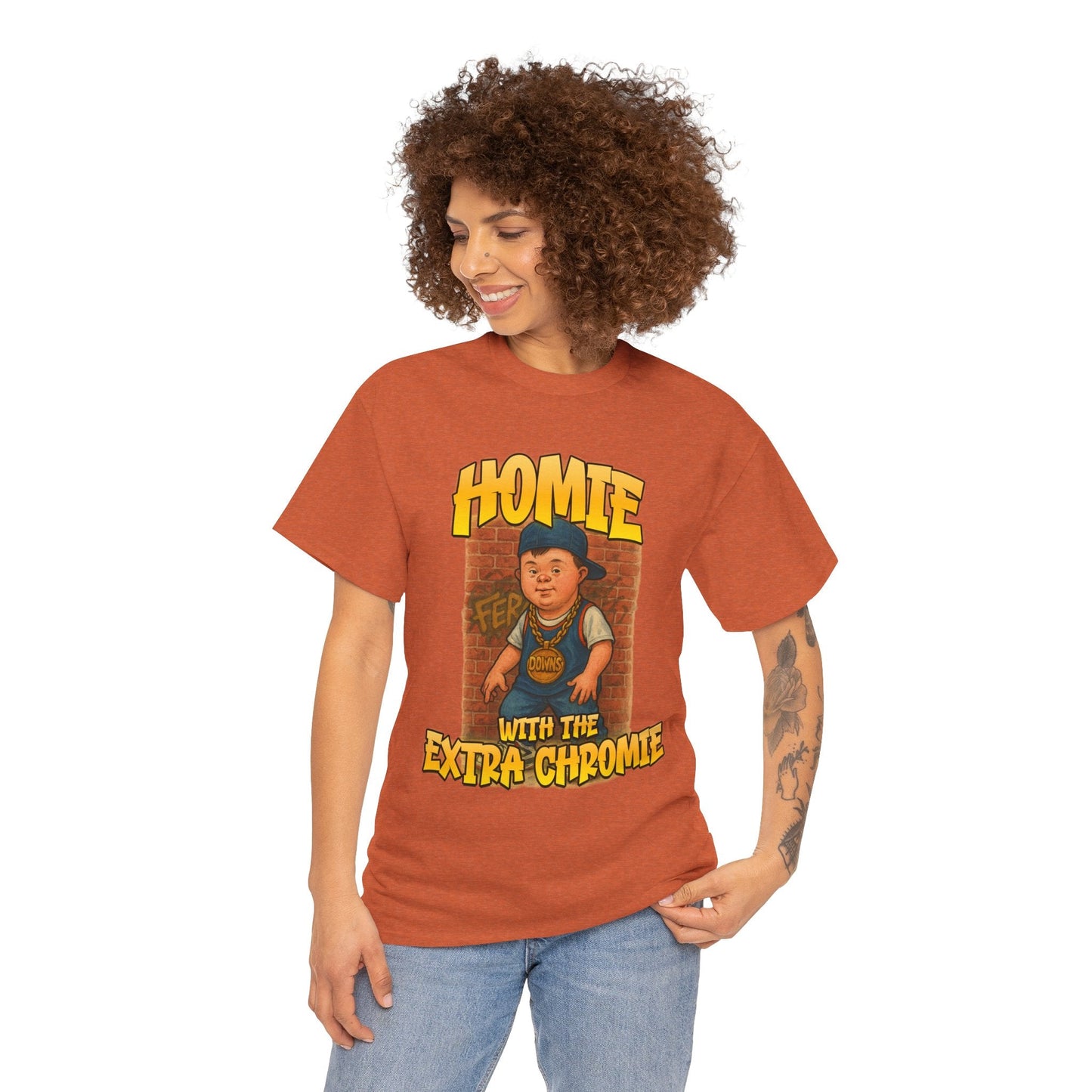 Homie with the Extra Chromie Shirt – Fun Supportive Tee for Down Syndrome Awareness – Gildan 5000