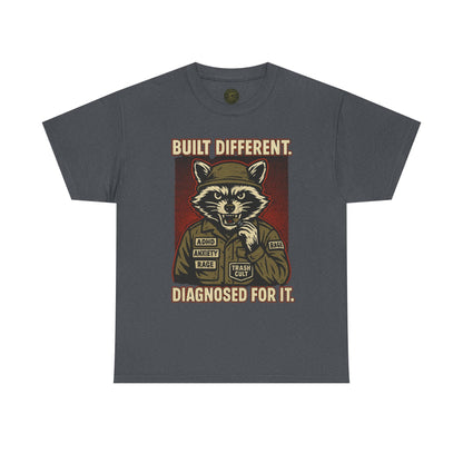 Built Different Diagnosed For It Military Raccoon Shirt – Gildan 5000