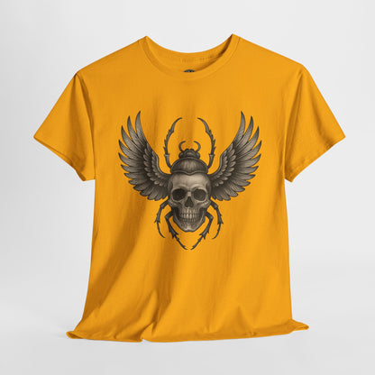 Winged Skull Scarab Shirt – Dark Gothic Beetle Graphic Tee – Gildan 5000 Unisex
