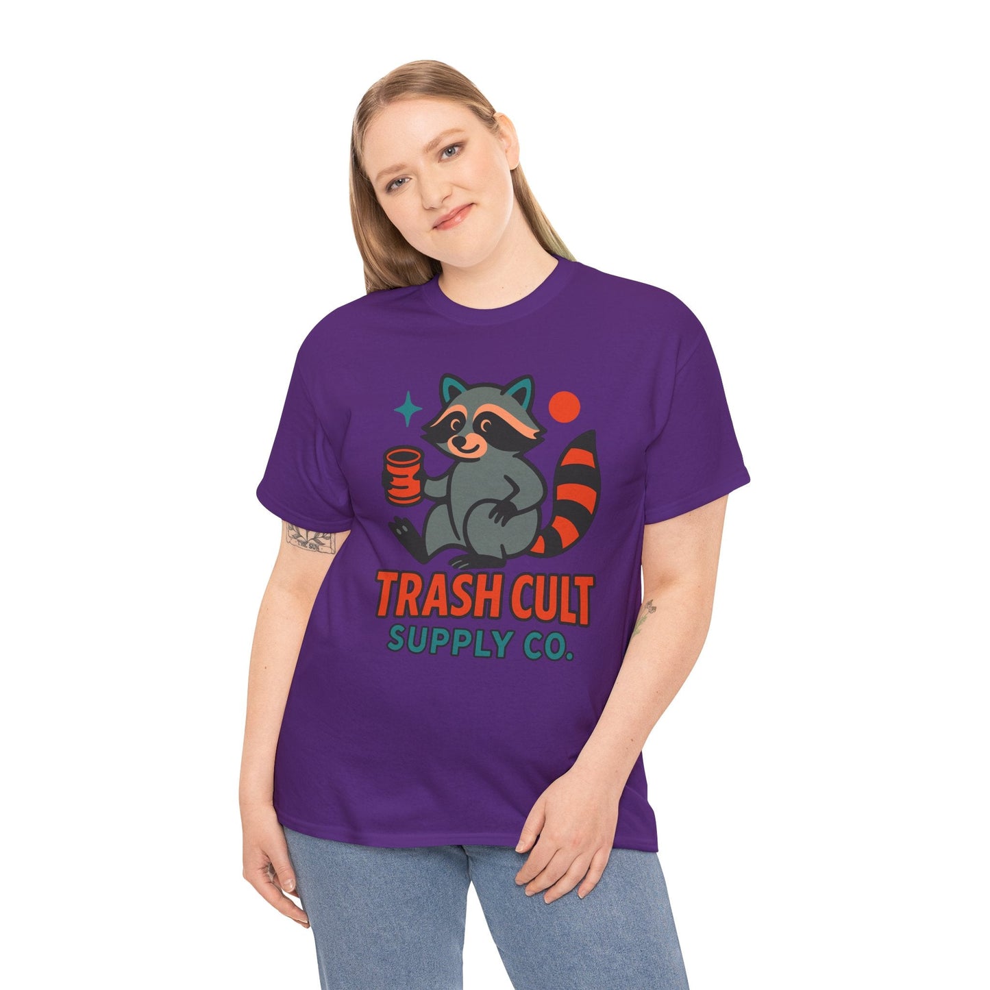 Trash Cult Supply Co. Unisex Heavy Cotton Tee, Eco-Friendly Tee, Gift for Raccoon Lovers, Cute Graphic T-Shirt, Trendy Streetwear, [...]