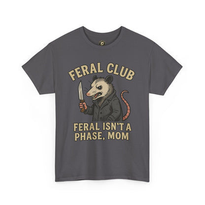 Feral Club Tee - Unisex Heavy Cotton Shirt, Funny Graphic T-Shirt, Gift for Mom, Casual Wear, Easygoing Lifestyle