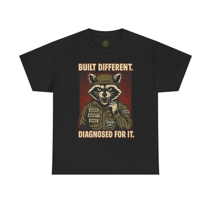 Built Different Diagnosed For It Military Raccoon Shirt – Gildan 5000