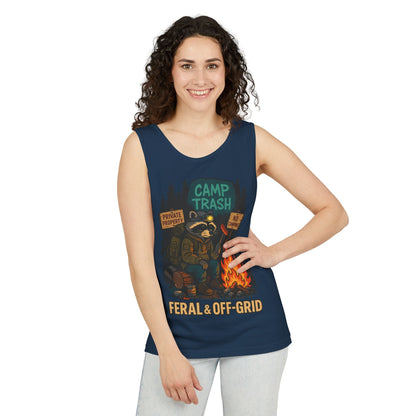 Camp Trash Raccoon Tank Top – Feral & Off-Grid Summer Shirt by Trash Cult