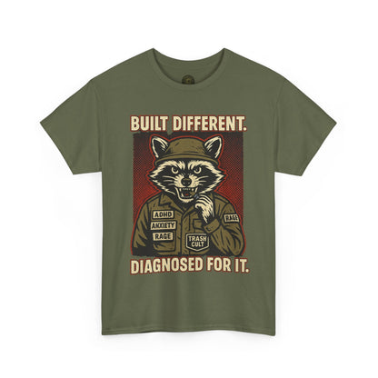 Built Different Diagnosed For It Military Raccoon Shirt – Gildan 5000
