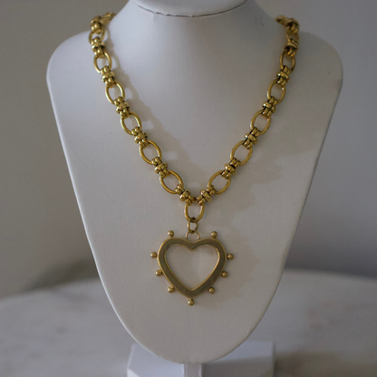 Bold Heartbeat Necklace - Stainless Steel