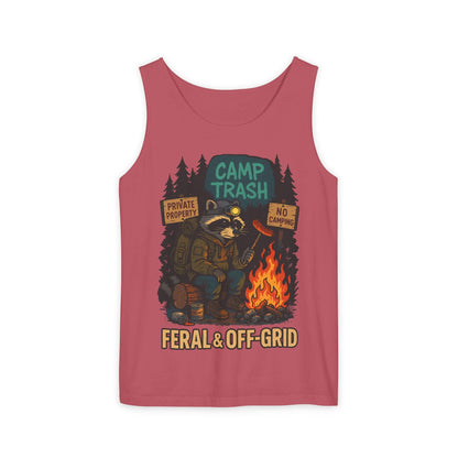 Camp Trash Raccoon Tank Top – Feral & Off-Grid Summer Shirt by Trash Cult