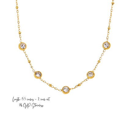 Bezeled Lilylight Necklace - Stainless Steel