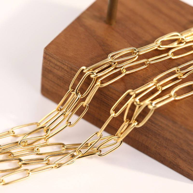 Carla Paper Clip Chain 18K Gold Water Resistant Non Tarnish