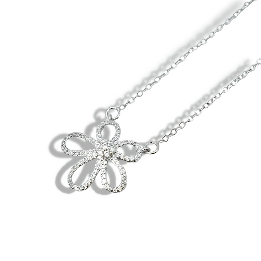 Flower Power Silver Necklace
