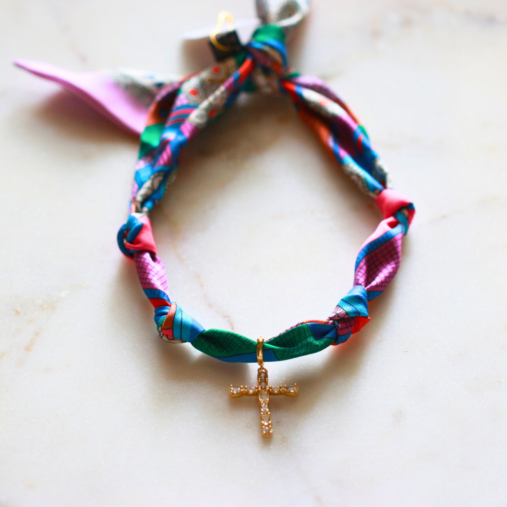 Scarf Necklace ~ Multi Color Pattern