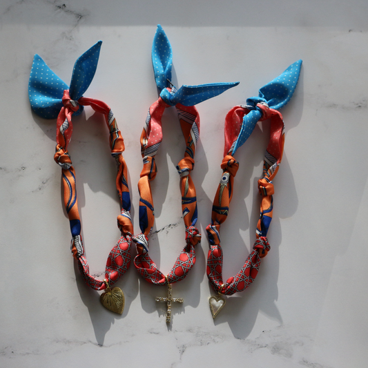 Scarf Necklace ~ Orange