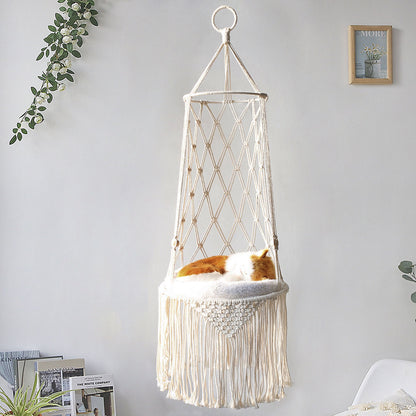 Macrame Hanging Cat Swing Bed