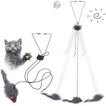 Telescopic Hanging Mouse Cat Toy