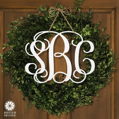 Fancy 3 Letter Monogram - 2 Sizes - Metal Wall Decor Family Monogram