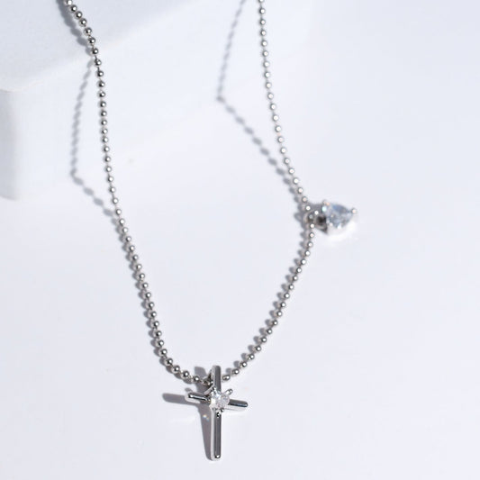 Sisters in Christ Silver Necklace