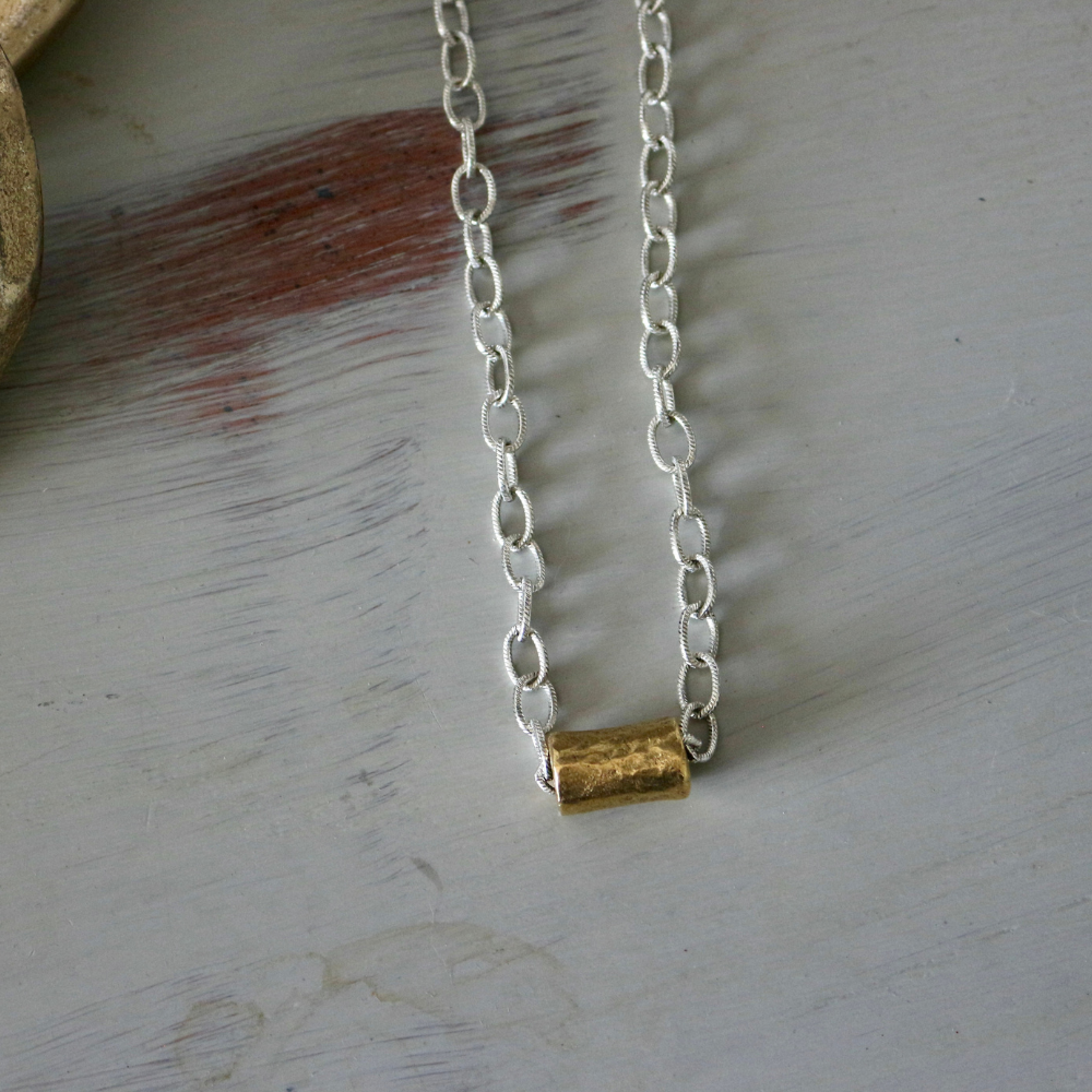 Hammered Tube Necklace