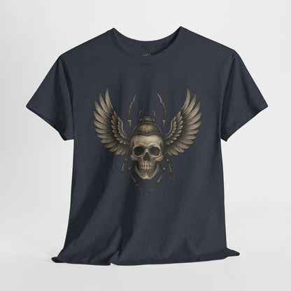 Winged Skull Scarab Shirt – Dark Gothic Beetle Graphic Tee – Gildan 5000 Unisex