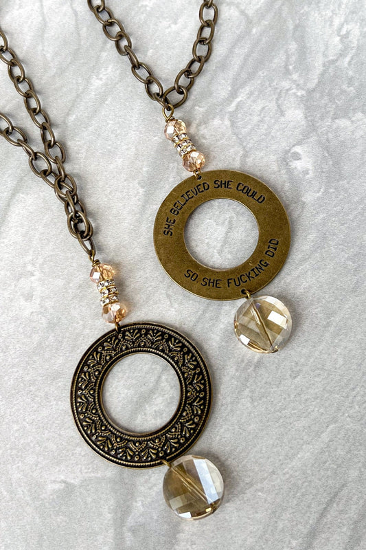 FINAL SALE She Believed Necklace in Crystal