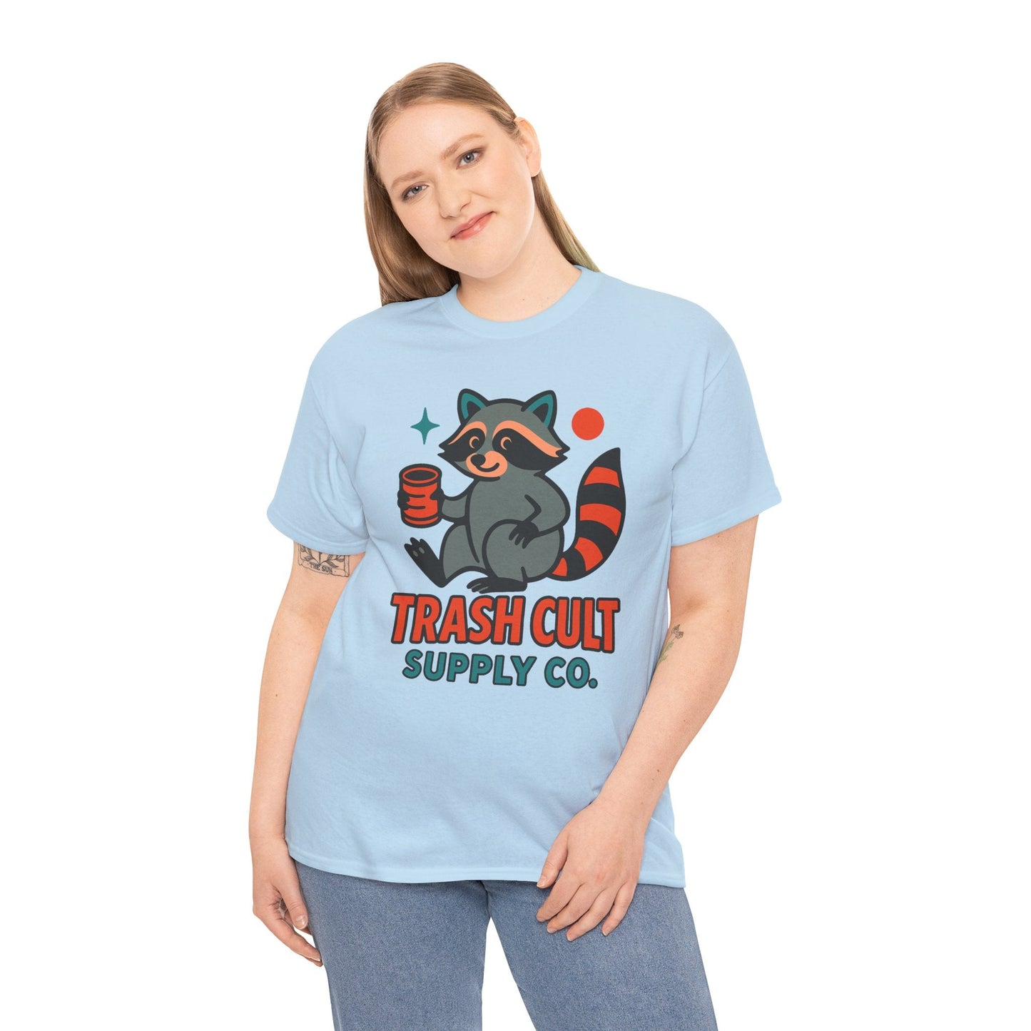 Trash Cult Supply Co. Unisex Heavy Cotton Tee, Eco-Friendly Tee, Gift for Raccoon Lovers, Cute Graphic T-Shirt, Trendy Streetwear, [...]