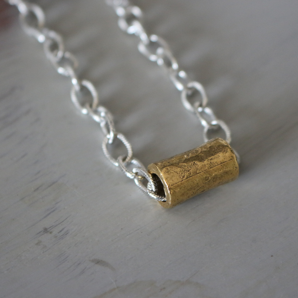 Hammered Tube Necklace
