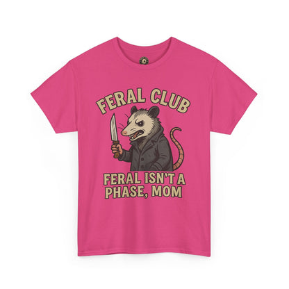 Feral Club Tee - Unisex Heavy Cotton Shirt, Funny Graphic T-Shirt, Gift for Mom, Casual Wear, Easygoing Lifestyle