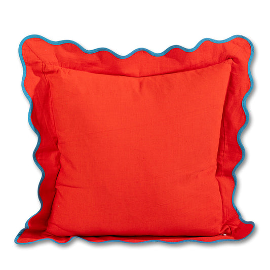 Darcy Linen Pillow - Cherry + Peacock