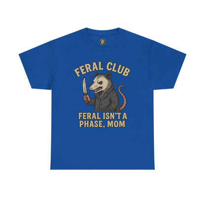 Feral Club Tee - Unisex Heavy Cotton Shirt, Funny Graphic T-Shirt, Gift for Mom, Casual Wear, Easygoing Lifestyle