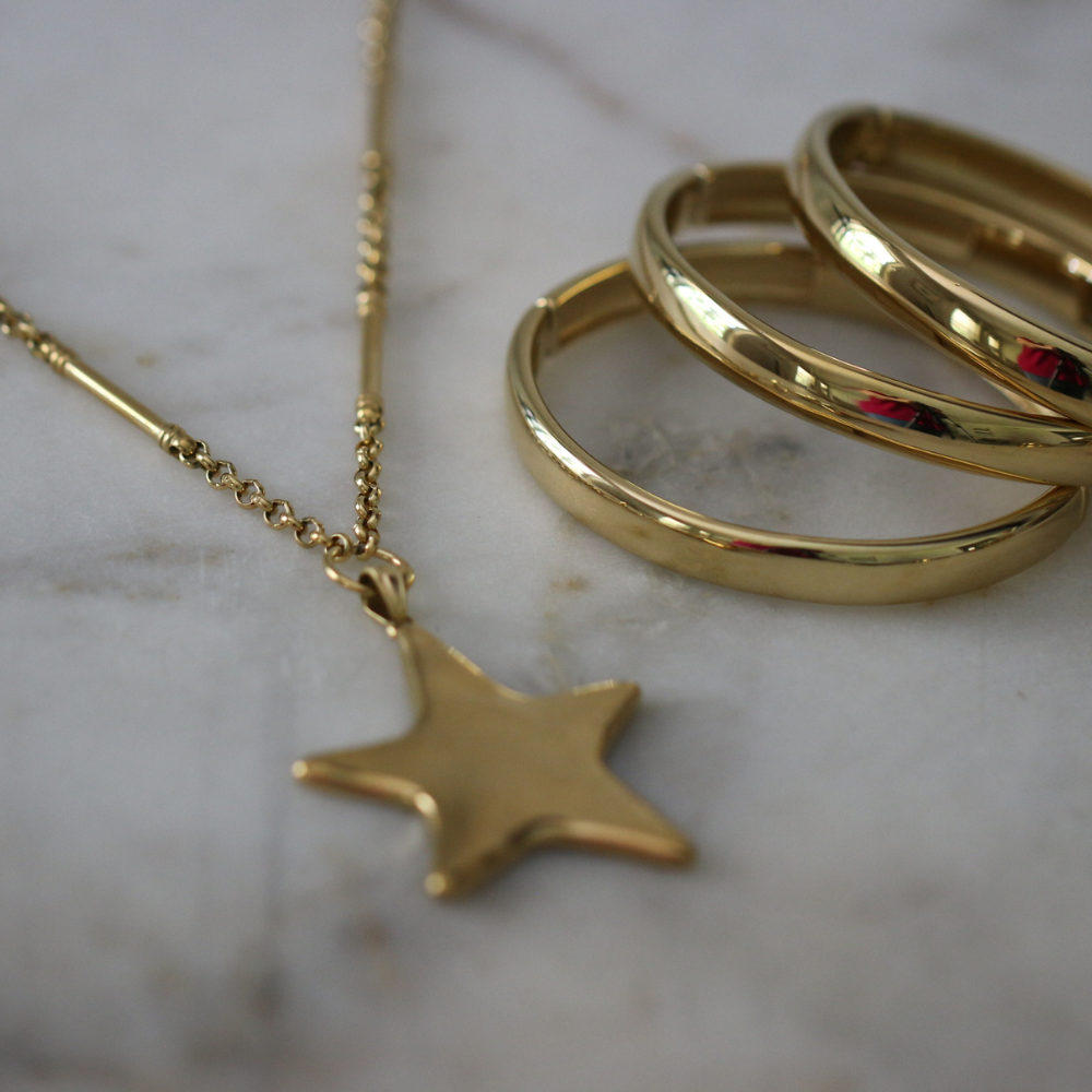 Heirloom Bangle 18K Gold or Silver Water Resistant Hinged Bracelet
