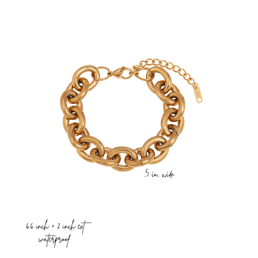 Bold Link Chain Bracelet - 18k Gold Waterproof