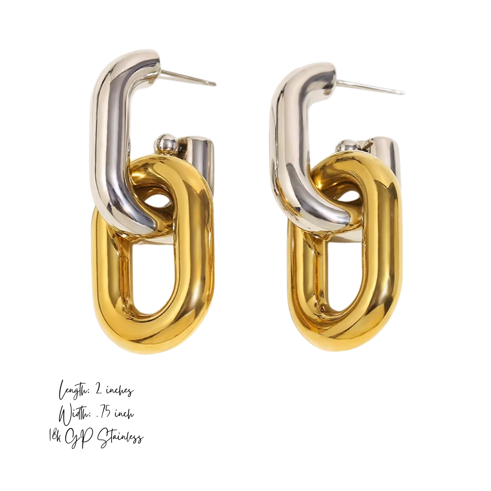 Linked Luxe Earrings - Stainless Steel
