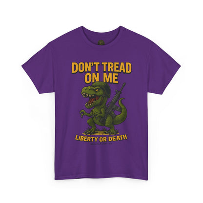 Don’t Tread On Me T-Rex T-Shirt – Liberty or Death Graphic | Trash Cult Supply Co. | Gildan 5000 Heavy Cotton